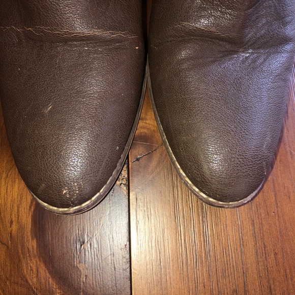 Guess Brown Cowboy Ankle Boots 8 Stacked Heel - Picture 5 of 8